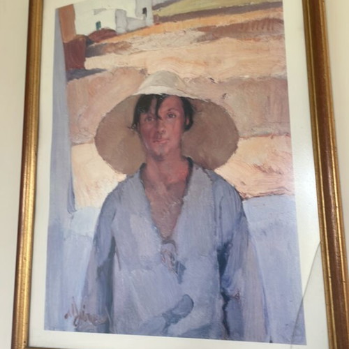 Painting The Straw Hat new, imitation by Nikos Lytras
