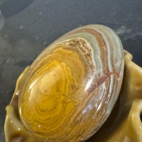 Vintage Onyx Egg Collection with Decorative Bases, Like New