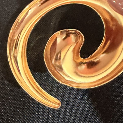 Spiral Gold Tone Statement Earrings new, lightweight