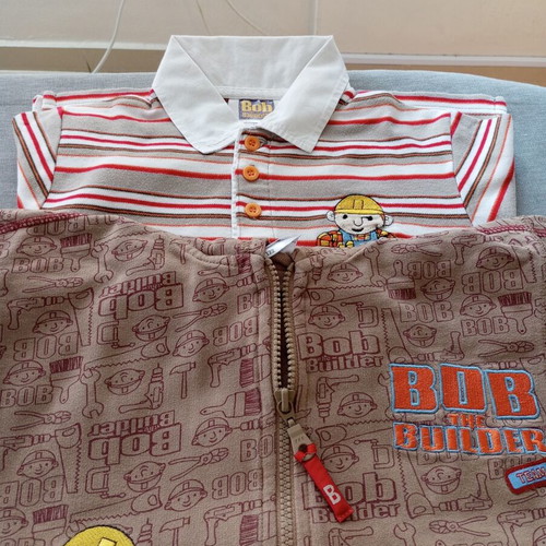 Bob the Builder boys' set size 122, polo shirt and hoodie jacket