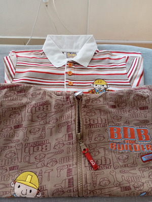 Bob the Builder boys' set size 122, polo shirt and hoodie jacket