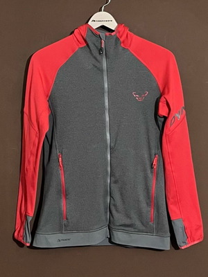 Dynafit zip hoodie polartec women’s used, size L, gray/red
