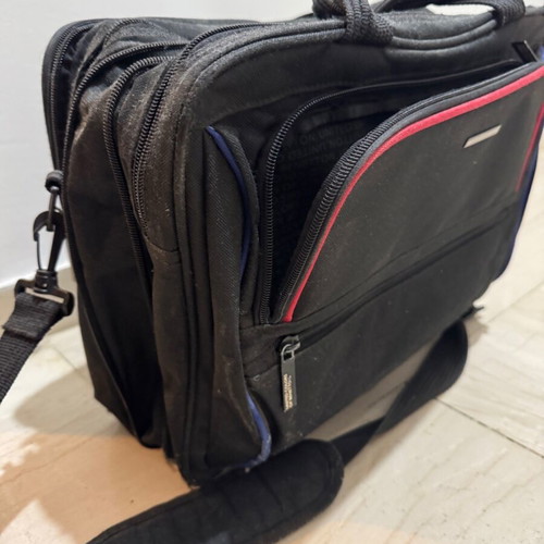 Benetton laptop bag used, black with multiple compartments