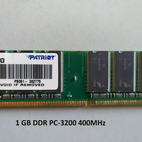RAM modules 2 x 1 GB DDR PC-3200 400 MHz new, Patriot and Crucial