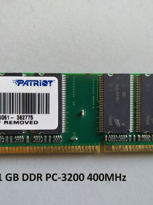 Μνήμες RAM 2 x 1 GB DDR PC-3200 400 MHz καινούργιες, Patriot και Crucial