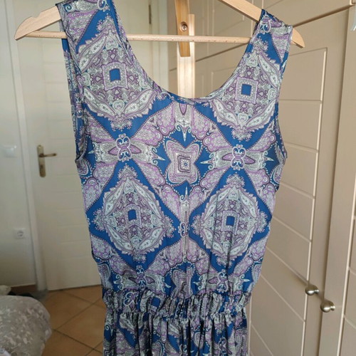 Regalinas one-piece jumpsuit like new, blue multicolor with wide pants