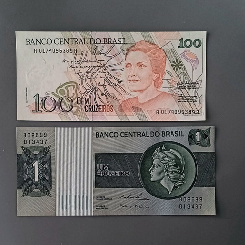 Χαρτονομίσματα Βραζιλίας καινούργια, σετ 2 τεμαχίων