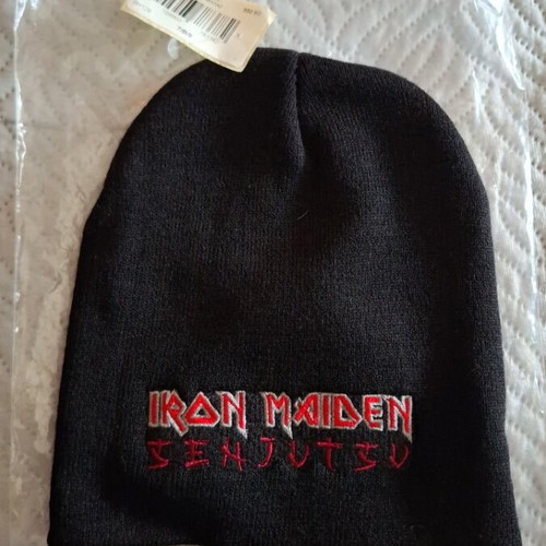 Iron Maiden licensed winter hat with embroidered logo, black