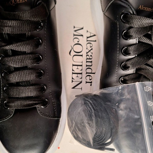 Alexander McQueen men's sneakers black with white sole like new size 42