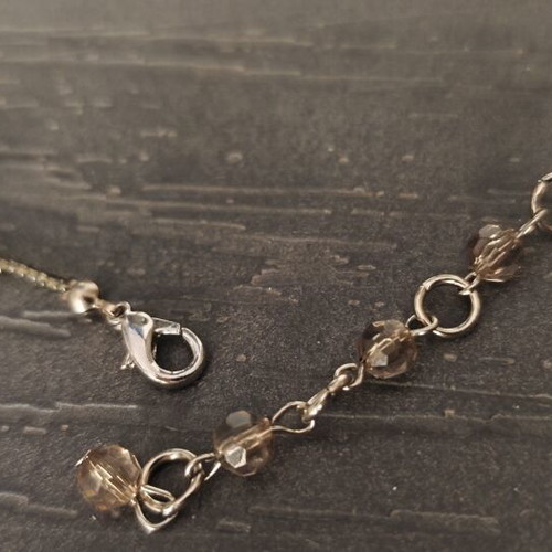 Choker necklace with beads and metal clasp, like new