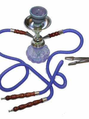 Hookah double blue 24 cm new