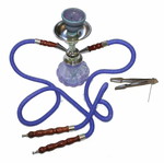 Hookah double blue 24 cm new