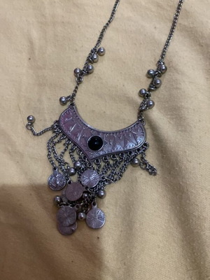 Vintage silver necklace long 2000s style