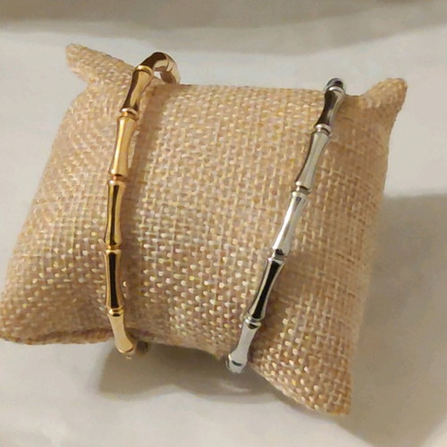 Steel handcuff bracelet new, gold and silver colors