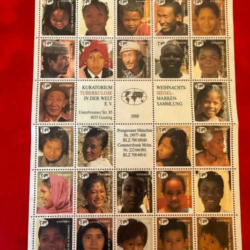 Germany Commemorative Stamp Sheet Kuratorium Tuberkulose In Der Welt 1988 like new