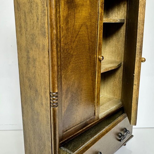 Wooden miniature wardrobe for dollhouse or decoration