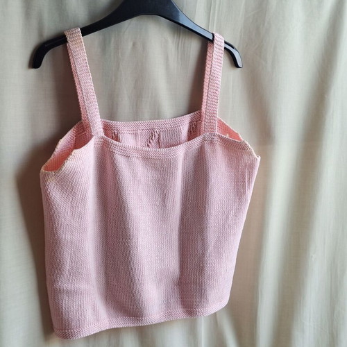Vintage 80s Pink Cotton Knit Top Medium like new