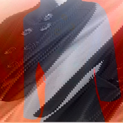 Emanuel Navaro черно палто като ново с двойна редица копчета