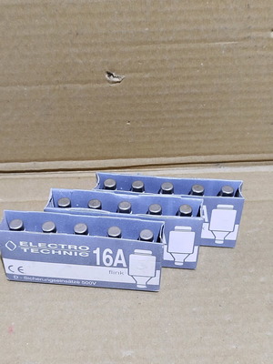 Large gG-gl 16A cartridge fuses new, pack of 15