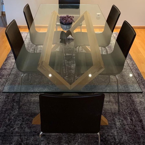 Habitat dining table with 6 chairs, 200x90x72 cm