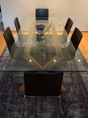 Habitat dining table with 6 chairs, 200x90x72 cm