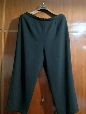 Women's pants used, black, elastic waist, side zipper