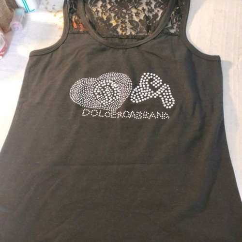 Sleeveless Black Blouse with Lace and Silver Details new