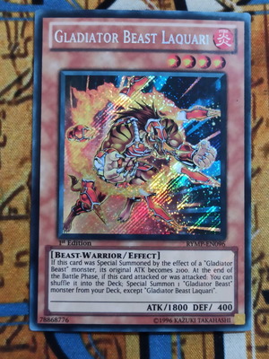 Gladiator Beast Loquari Secret Rare Yu-Gi-Oh! card like new