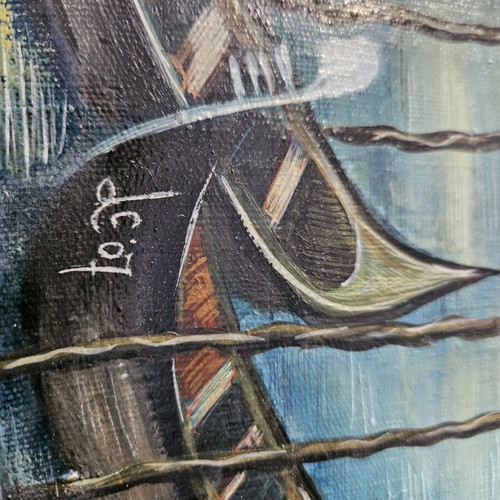 Painting Venice with Gondolas used, oil on canvas, Svetla Ivanova 2007