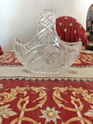 Glass fruit bowl with handle new