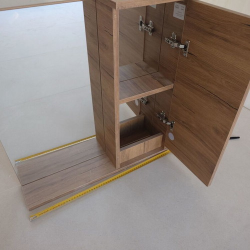 Drop Senso 65 PL Wood bathroom mirror with right cabinet new