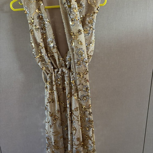 MYA Collection gold maxi dress with sequins