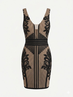 Lynne dress like new, black and beige, size S