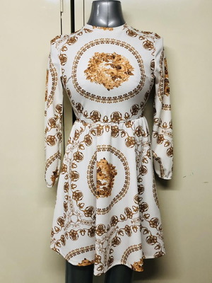 La Divina dress new, size S/M, white and brown