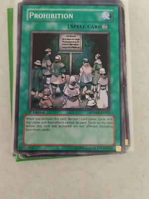 Prohibition Yu-Gi-Oh card like new