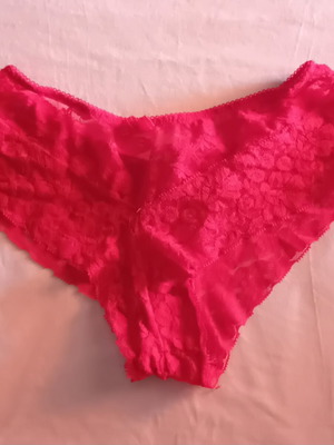 Brazilian lace red panties