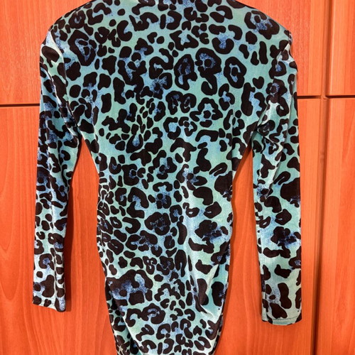 Velvet tiger print dress One Size like new, black and blue