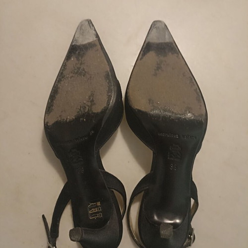 Martinez Valero slingback leather black pumps like new, size 36
