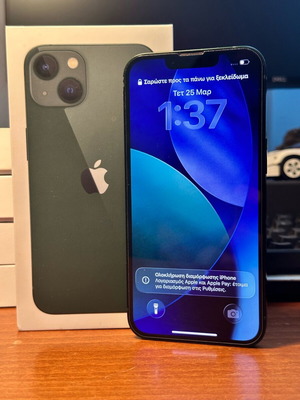 iPhone 13 σαν καινούργιο, 128GB, πράσινο, με θήκη και τζαμάκι