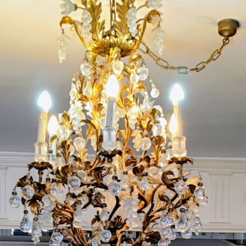Murano chandelier like new with matching wall lamp set