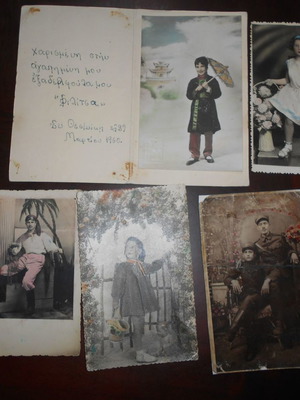Greek hand-colored photos used, pack of 7, postcard size