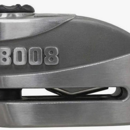 Abus Granit Detecto X Plus 8008 2.0 Motorcycle Disc Brake Lock with Alarm and 14mm Pin Grey
