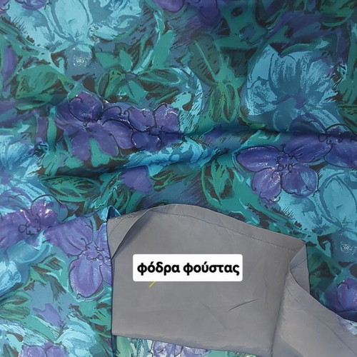 Floral three-piece set for plus size 4XL, like new, blue viscose