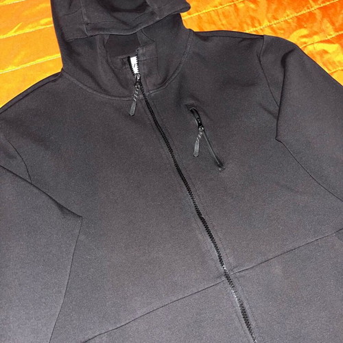 Zara Techwear Zip-Up Hoodie, black, size L
