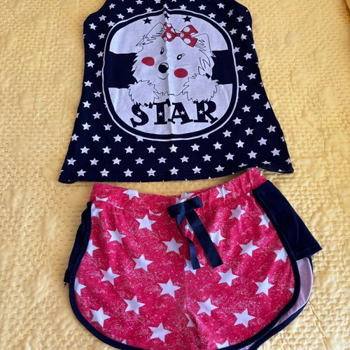 Pajama set like new, size M, blue and red