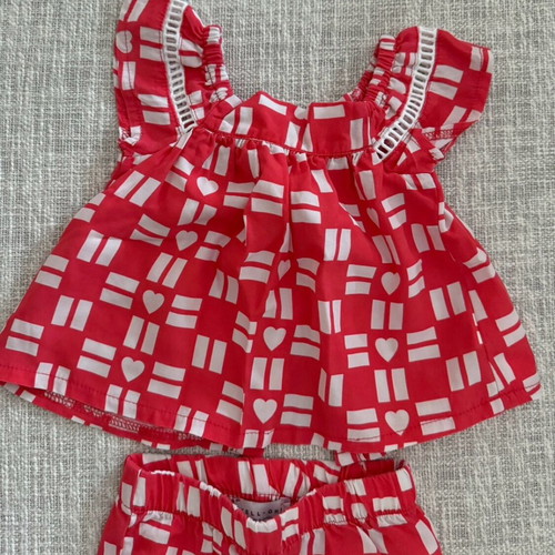 YELL OH! baby clothing set top and pants coral size 3-6 months new