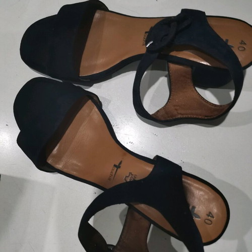Tamaris sandals like new, blue suede, anatomical sole, size 40