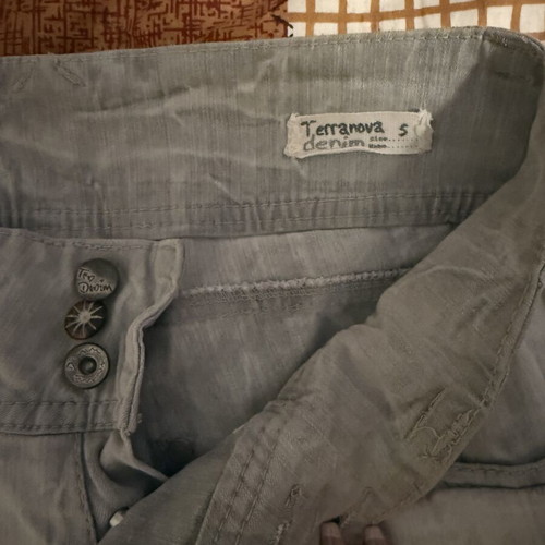 Summer denim pants like new, white and gray, size S