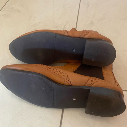 Nak Chelsea leather boots used, tan color