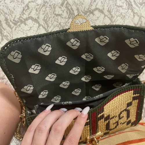 Women's embroidered canvas shoulder bag new, multicolor 23x14cm